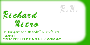 richard mitro business card